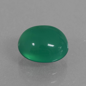 Agate vert naturelle coupe ovale, 2,49 ct, translucide