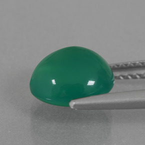 Agate vert naturelle coupe ovale, 2,49 ct, translucide