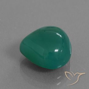 Agate Vert frais naturelle En forme de poire, 6.12 ct, Translucide