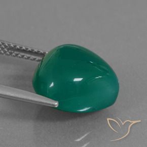 Agate Vert frais naturelle En forme de poire, 6.12 ct, Translucide