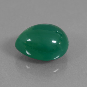 Agate Vert chaud naturelle En forme de poire, 7.29 ct, Translucide