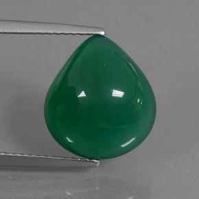 Agate Vert naturelle En forme de poire, 6.09 ct, Translucide