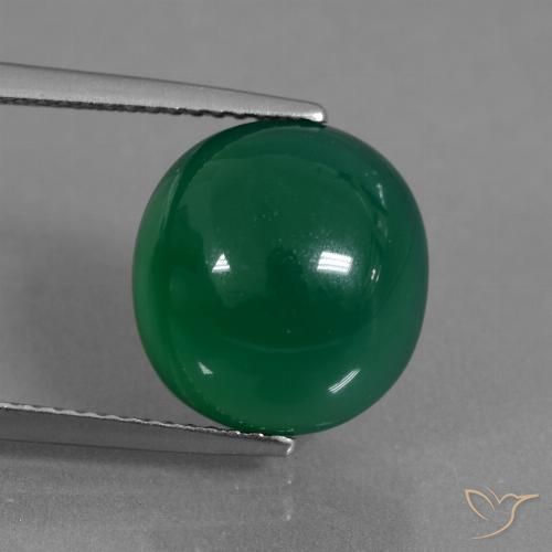 7.02ct Naturel Vert moyen Agate, ovale, Translucide