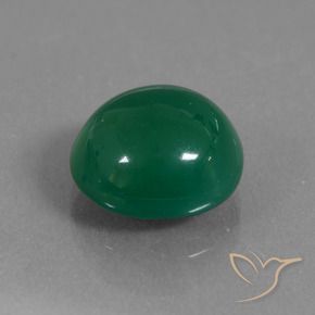 Agate Vert moyen naturelle ovale, 7.02 ct, Translucide