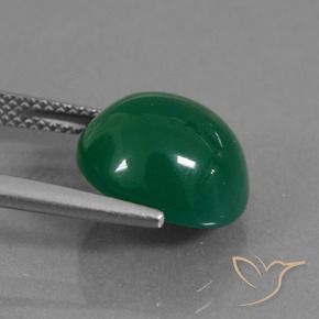 Agate Vert moyen naturelle ovale, 7.02 ct, Translucide