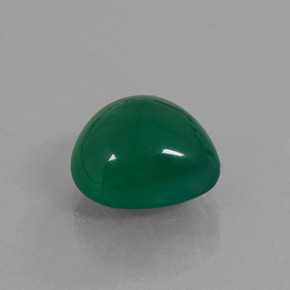 Agate vert naturelle en forme de poire, 6,45 ct, translucide