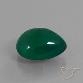Agate Vert moyen naturelle En forme de poire, 7.46 ct, Translucide