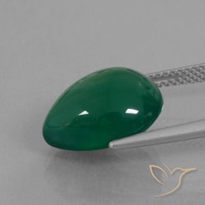 Agate Vert moyen naturelle En forme de poire, 7.46 ct, Translucide