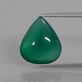 Agate vert naturelle en forme de poire, 5,89 ct, translucide