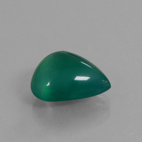 Agate vert naturelle en forme de poire, 5,89 ct, translucide