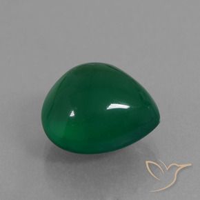 Agate Vert moyen naturelle En forme de poire, 6.83 ct, Translucide