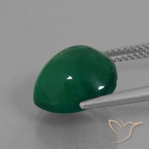 Agate Vert moyen naturelle En forme de poire, 6.83 ct, Translucide