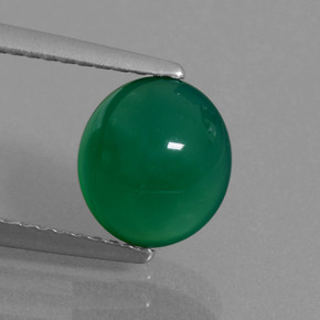 Agate Forêt verte naturelle Coupe ovale, 2.12 ct, Translucide