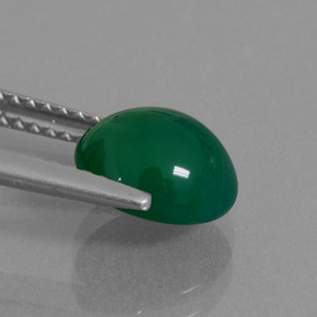 Agate Forêt verte naturelle Coupe ovale, 2.12 ct, Translucide