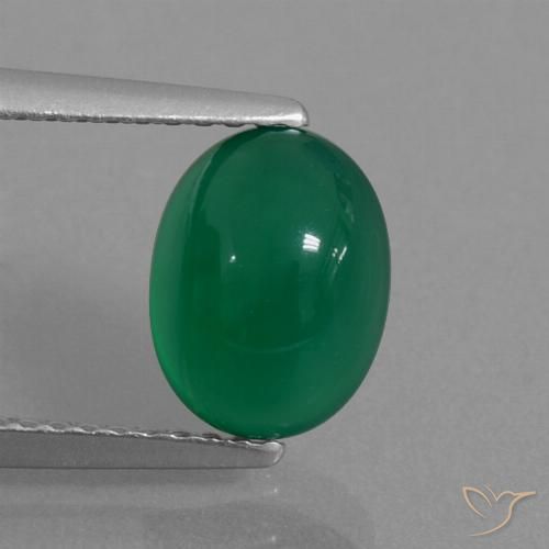 2.24ct Naturel Forêt verte Agate, ovale, Translucide