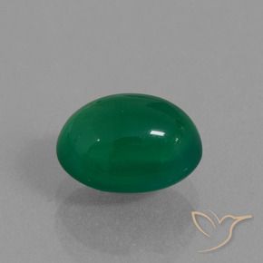 Agate Forêt verte naturelle ovale, 2.24 ct, Translucide