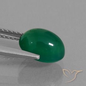 Agate Forêt verte naturelle ovale, 2.24 ct, Translucide