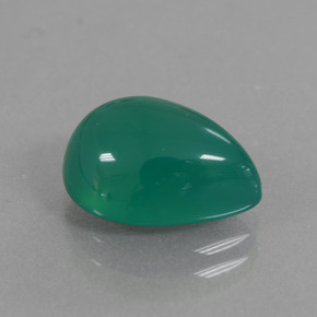 Agate Vert naturelle En forme de poire, 3.72 ct, Translucide