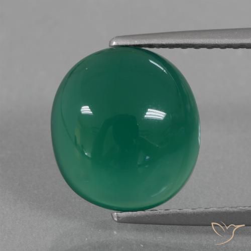 3.83ct Naturel Vert profond moyen Agate, ovale, Translucide
