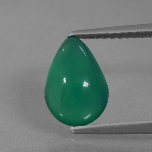 Agate Vert pin naturelle En forme de poire, 2.19 ct, Translucide