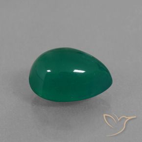 Agate Vert naturelle En forme de poire, 2.54 ct, Translucide