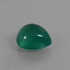 Agate Vert foncé moyen naturelle En forme de poire, 2.26 ct, Translucide