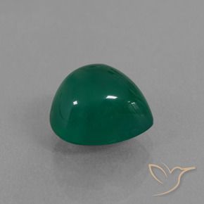 Agate Vert foncé moyen naturelle En forme de poire, 2.47 ct, Translucide