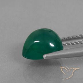Agate Vert foncé moyen naturelle En forme de poire, 2.47 ct, Translucide