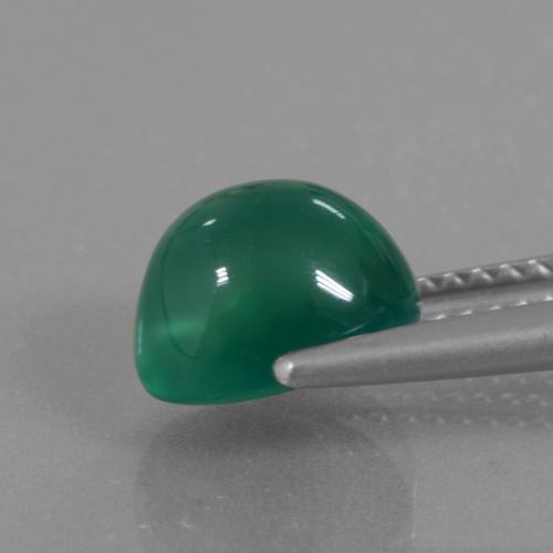 Agate vert naturelle coupe ovale, 2,66 ct, translucide