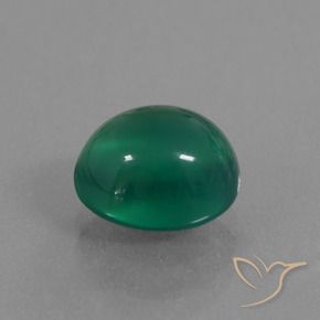 Agate Vert profond moyen naturelle ovale, 2.46 ct, Translucide