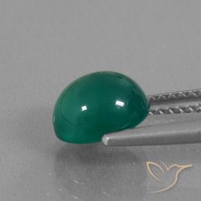 Agate Vert naturelle ovale, 2.25 ct, Translucide
