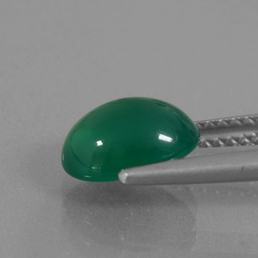 Agate vert naturelle coupe ovale, 1,98 ct, translucide