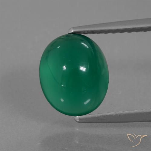 2.40ct Naturel Forêt verte Agate, ovale, Translucide