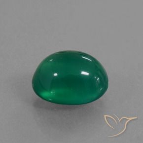 Agate Forêt verte naturelle ovale, 2.40 ct, Translucide