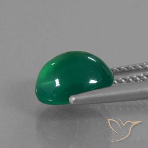 Agate Forêt verte naturelle ovale, 2.40 ct, Translucide