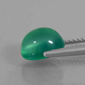 Agate vert naturelle coupe ovale, 2,52 ct, translucide