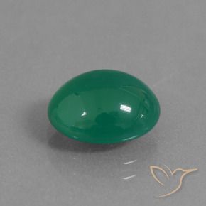 Agate Vert moyen naturelle ovale, 2.81 ct, Translucide
