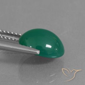 Agate Vert moyen naturelle ovale, 2.81 ct, Translucide