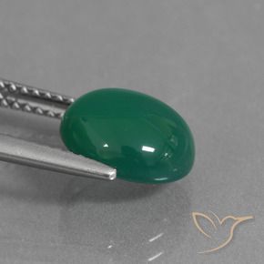 Agate Vert moyen naturelle ovale, 2.75 ct, Translucide