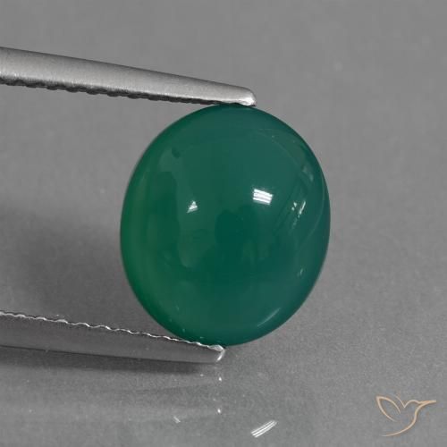 2.64ct Naturel Vert moyen Agate, ovale, Translucide