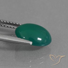 Agate Vert moyen naturelle ovale, 2.64 ct, Translucide