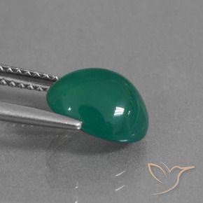 Agate Vert moyen naturelle ovale, 2.53 ct, Translucide