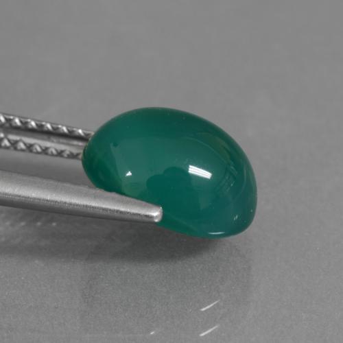 Agate vert naturelle coupe ovale, 2,91 ct, translucide