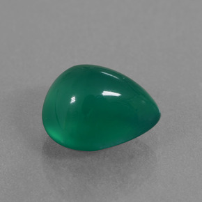 Agate vert naturelle en forme de poire, 1,57 ct, translucide