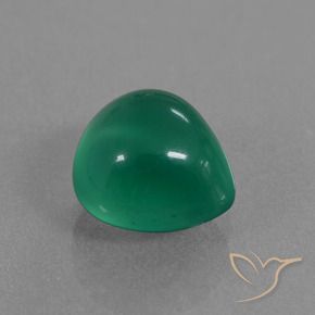 Agate Vert moyen naturelle En forme de poire, 1.63 ct, Translucide