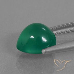 Agate Vert moyen naturelle En forme de poire, 1.63 ct, Translucide