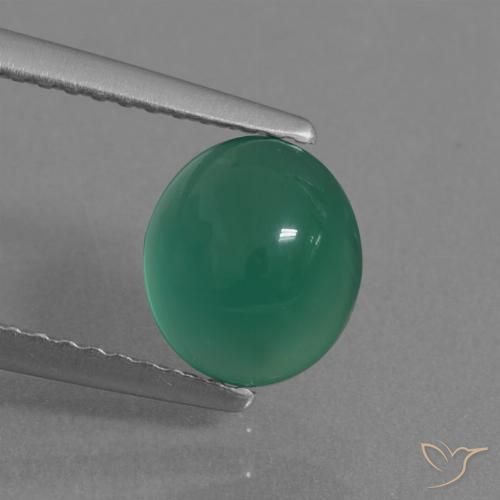 1.57ct Naturel Vert moyen Agate, ovale, Translucide, Photo A