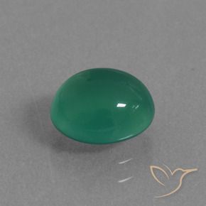 Agate Vert moyen naturelle ovale, 1.57 ct, Translucide