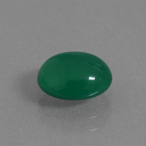 Agate vert naturelle coupe ovale, 1,56 ct, translucide