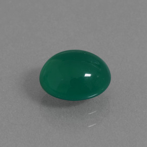 Agate vert naturelle coupe ovale, 1,46 ct, translucide